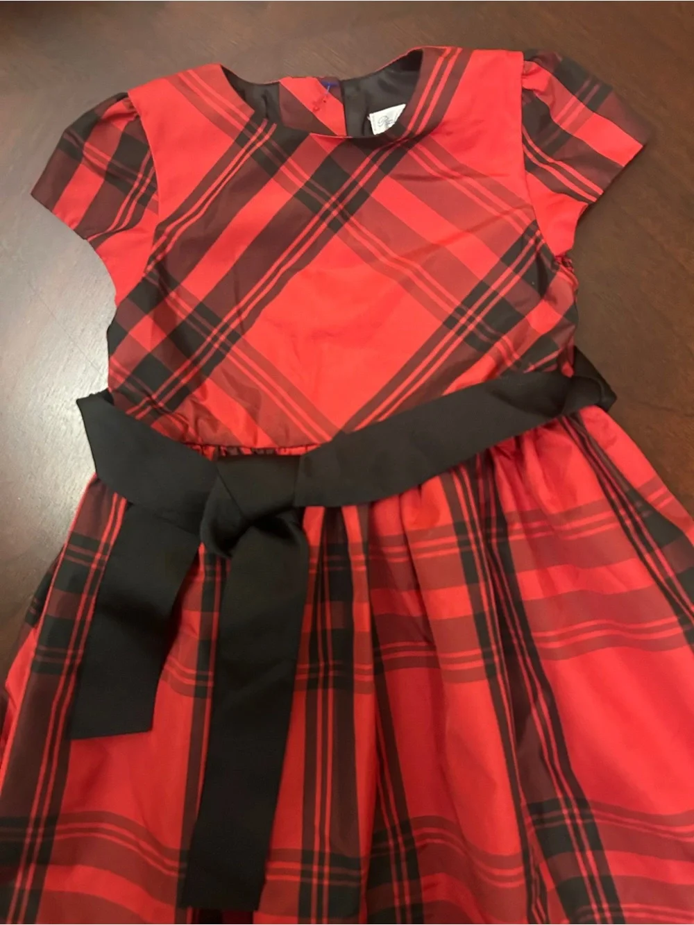 Ralph Lauren Baby Girls Red Black Plaid Holiday Party Dress 18M Bow